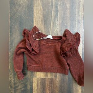 Joyfolie Kids Ruffled Sweater - Deep Red